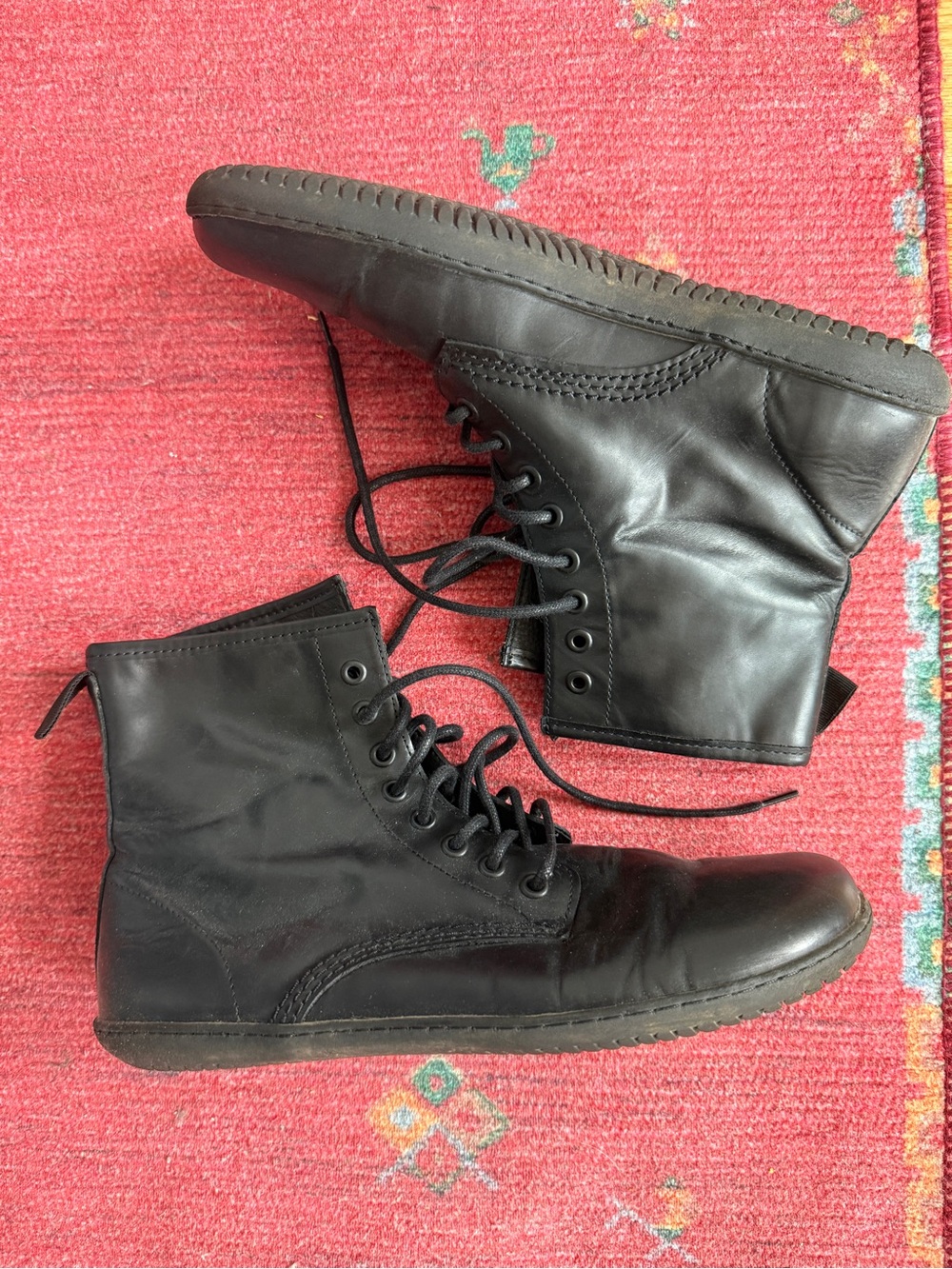 Women's Black Lace-Up Ankle Booties - Classic Combat Style